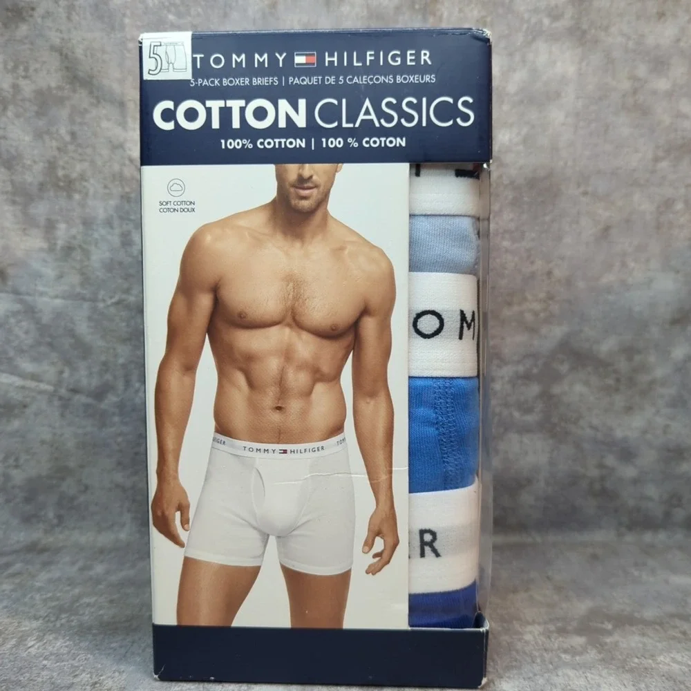 Tommy Hilfiger Large Boxer Briefs Cotton Mens Blue Black Underwear Classic Fit